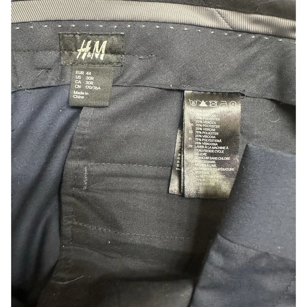 Men’s H&M Navy Slim Fit Suit Set Jacket 36R & Pants 30R (29